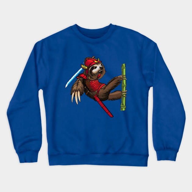 Sloth Samurai Graphic Art Crewneck Sweatshirt by ckandrus